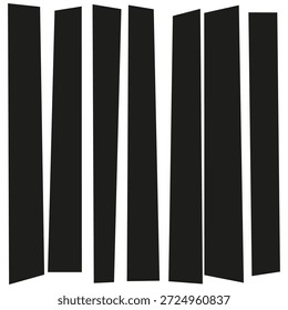 Symbol für vertikalen Streifen. Schwarzer Linienvektor. Barcode-Formenkunst. Abstrakter Zaun. EPS 10.