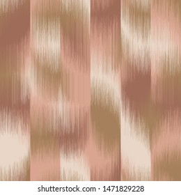 Vertical stripe ikat design in natural terra cotta desert earth camouflage colors.  Resembles wood grain.  Gradient, ombre, blurry, soft.  Great for home decor, fashion, stationary.  Generative Art.