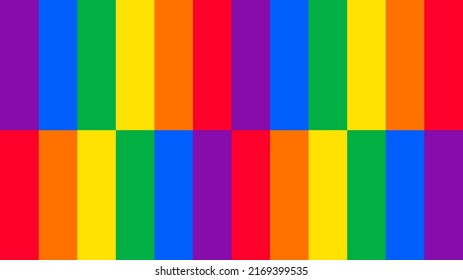 Vertical stripe line rectangle colorful rainbow color banner background design. Happy LGBT pride month theme vector template. 