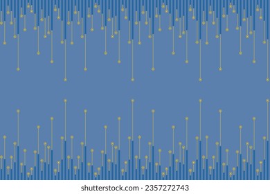 Vertical of stripe pattern. Design lines with round shapes yellow, blue on light blue background. Design print for illustration, textile, texture, paper, wallpaper, background. Set 8