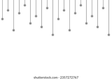 Vertical of stripe pattern. Design lines with round shapes black on white background. Design print for illustration, textile, texture, paper, wallpaper, background. Set 3