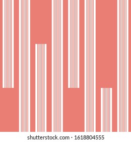 Vertical stripe of pattern vector. Design fluctuation lines white on red pastel background. Design print for illustration, textile, wallpaper, background. Set 3