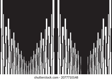 Vertical stripe of pattern vector. Design regular lines black and white colors. Desig print for illustration, texture, textile, wallpaper, background. Set 11