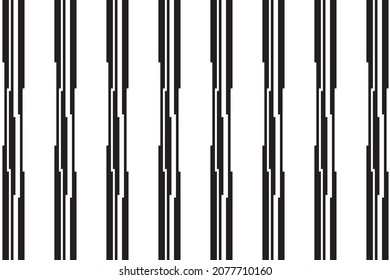 Vertical stripe of pattern vector. Design regular lines black and white colors. Desig print for illustration, texture, textile, wallpaper, background. Set 5