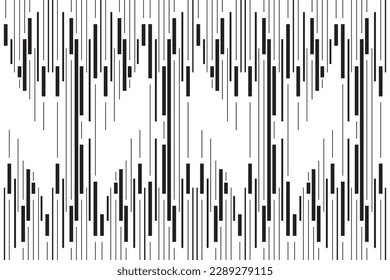 Vertical stripe of pattern vector. Design random lines black on white background. Design print for illustration, texture, textile, wallpaper, background. Set 4