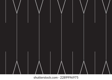 Vertical of stripe pattern vector. Design ethnic style of weaving white on black background. Design print for illustration, texture, textile, wallpaper, background. Set 11