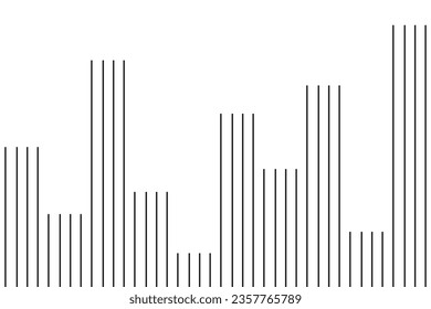 Vertical stripe of pattern vector. Design random lines black on white background. Design print for illustration, presentation, textile, texture, wallpaper, background. Set 5
