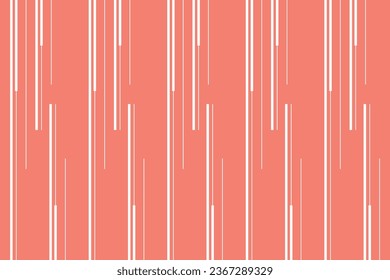 Vertical stripe of regular pattern. Design random lines white on light red background. Design print for illustration, textile, wallpaper, background. Set 10