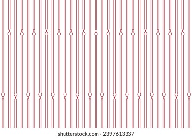Vertical stripe of regular pattern. Design vintage lines red on white background. Design print for illustration, textile, wallpaper, trellis, carpet, background. Set 21
