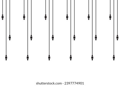 Vertical stripe of regular pattern. Design icon black on white background. Design print for illustration, textile, carpet, wallpaper, background. Set 5