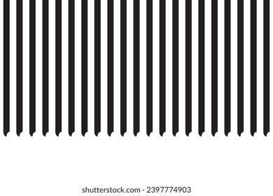 Vertical stripe of regular pattern. Design icon black on white background. Design print for illustration, textile, carpet, wallpaper, background. Set 7