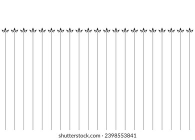 Vertical stripe of regular pattern. Design fire symbol black on white background. Design print for illustration, textile, wallpaper, background. Set 6