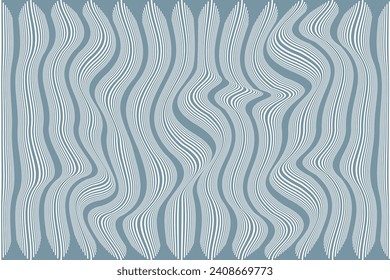 Vertical stripe of regular pattern. Design lines curve white on blue background. Design print for illustration, textile, wallpaper, background. Set 4