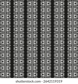 Vertical stripe texture. Black white pattern. Repeated line elements. Vector linear structure.