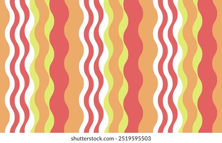 Diseño de rayas de Vertical con curvas fluidas y ondas texturizadas. Los colores artísticos se mezclan con la simplicidad y la creatividad, agregando elegancia a los carteles, textiles o impresiones gráficas con pintura vibrante.