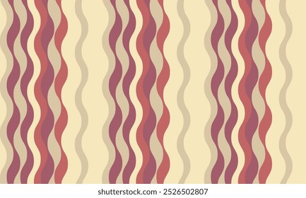 design vertical listrado com curvas de fluxo e ondas texturizadas. As cores artísticas se misturam com simplicidade e criatividade, adicionando elegância a cartazes, têxteis ou impressões gráficas com tinta vibrante.