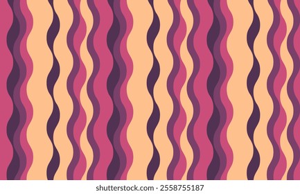 vertical striped design with flowing curves and textured waves. Artistic colors blend with simplicity and creativity, adding elegance to posters, textiles, or graphic prints with vibrant paint.