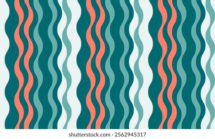 vertical striped design with flowing curves and textured waves. Artistic colors blend with simplicity and creativity, adding elegance to posters, textiles, or graphic prints with vibrant paint.