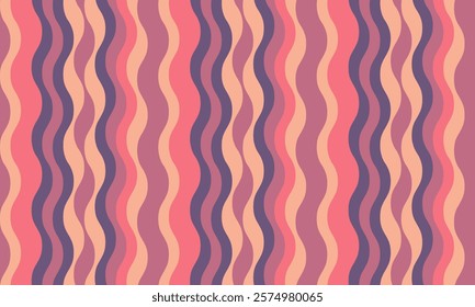 vertical striped design with flowing curves and textured waves. Artistic colors blend with simplicity and creativity, adding elegance to posters, textiles, or graphic prints with vibrant paint.