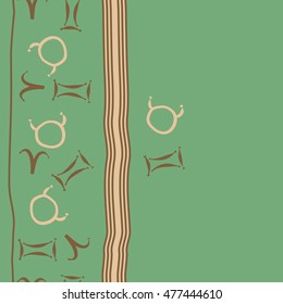 Vertical striped  pattern of zodiac signs, seamless. Hand drawn.