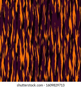Vertical striped seamless pattern. Freehand surface print. Organic, natural camouflage texture. Handdrawn modern background. Repeating irregular brush stripes motif. Vector abstract graphic wallpaper