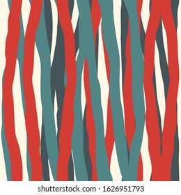 Vertical striped seamless pattern. Freehand surface print. Organic, natural camouflage texture. Handdrawn background. Repeating irregular overlay brush stripes motif. Vector abstract graphic wallpaper