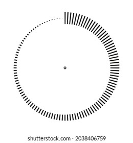 vertical stripes in a circle, countdown, vector graphics, round time sign, icon