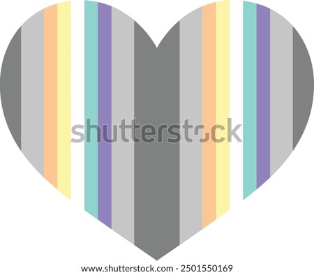 vertical stripes color of demifaun flag in heart shape vector illustration.