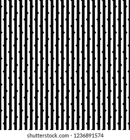 Vertical stripes cuts outs pattern vector. Design cactus white on black background. Design print for textile, fashion, fabric, texture, wallpaper, background. Set 1