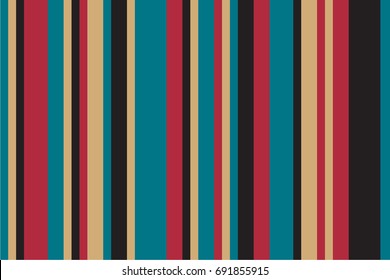 Vertical Stripes with Different Width and Colors Composition Making Rectangle Vector Pattern Template Wallpaper - Beige Red and Turquoise on Black Background - Flat Graphic Design