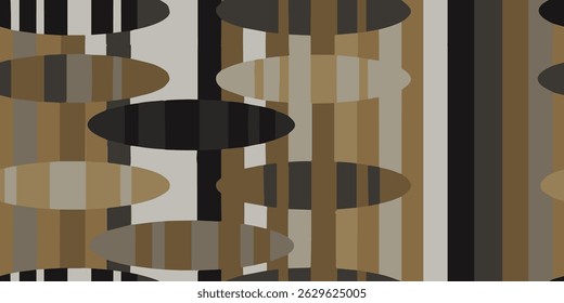 Listras verticais com elipses. Textura uniforme de formas geométricas. Ilustração vetorial