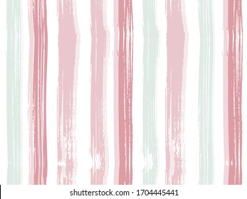 Vertical stripes of gold black gray thick and thin paint ink lines seamless vector pattern on white. Old style material graphic background.