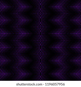 Vertical stripes mesh triangle geometric seamless pattern vector with halftone style on black background.