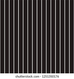 Vertical stripes pattern for wallpaper, fabric print and wrap paper. Seamless pattern of black and white colors of small repetitive strips. Linear monochrome geometric texture. Vector background.