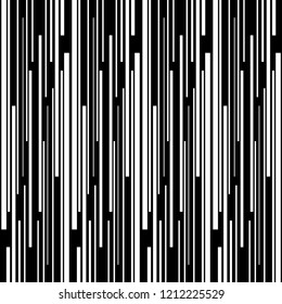Vertical stripes random pattern vector. Design lines white on black background. Design print for textile, wallpaper, background. Set 2