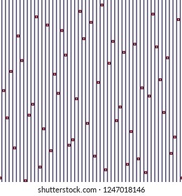 Vertical stripes and square pattern vector. Design regular line and square random blue and red on white background. Design print for textile, wallpaper, background, paper. 