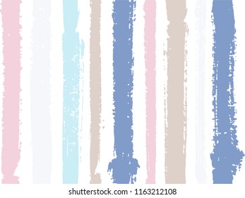 Vertical stripes of thick and thin paint or ink lines seamless vector pattern design. Brush stroke stripes vertical pattern for clothes textile fabric. Grunge striped ink background.