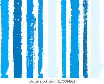 Vertical stripes of thick and thin paint or ink lines seamless vector pattern on white. Brush stroke stripes vertical pattern for clothes textile fabric. Grunge striped hipster watercolor line art.