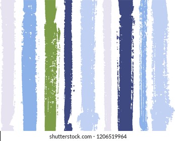 Vertical stripes of thick and thin paint or ink lines seamless vector pattern on white. Brush stroke stripes vertical pattern for clothes textile fabric. Grunge striped modern ink line art.