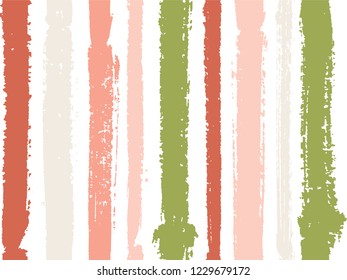 Vertical stripes of thick and thin paint or ink lines seamless vector pattern on white. Brush stroke stripes vertical pattern for clothes textile fabric. Grunge striped cool watercolor line art.