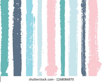 Vertical stripes of thick and thin paint or ink lines seamless vector pattern design. Brush stroke stripes vertical pattern for clothes textile fabric. Grunge striped trendy ink line art.