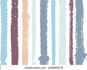 Vertical stripes of thick and thin paint or ink lines seamless vector pattern design. Brush stroke stripes vertical pattern for clothes textile fabric. Grunge striped trendy ink line art.