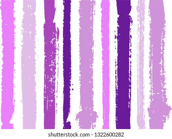 Vertical stripes of thick and thin paint or ink lines seamless vector pattern on white. Brush stroke stripes vertical pattern for clothes textile fabric. Grunge striped hipster watercolor line art.