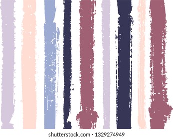 Vertical stripes of thick and thin paint or ink lines seamless vector pattern on white. Brush stroke stripes vertical pattern for clothes textile fabric. Grunge striped cool ink line art.