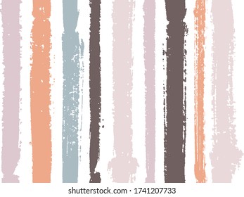 Vertical stripes of thick and thin paint or ink lines seamless vector pattern design. Brush stroke stripes vertical pattern for clothes textile fabric. Grunge striped simple ink line art.