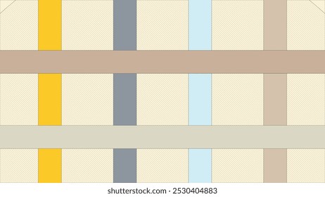 Vertical stripes vector seamless pattern. Simple texture in trendy pastel colors, gold, teal, blue, beige. Abstract striped background