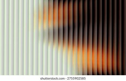 Vertical stripes with warm glow, abstract background featuring blurred orange and black shapes, soft ambient light, subtle gradient, minimal composition and gentle depth for modern visual study