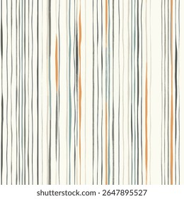 Verticale strepen, witte achtergrond, blauw en grijs, oranje accenten, grunge lijnen ikat patroon, ikat naadloos patroon, Vector illustratie achtergrond voor het afdrukken van het papier.