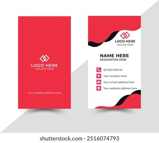 vertical stylish business card design template vector