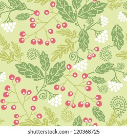 Vertical summer berries seamless pattern background with hand drawn fruit shapes.